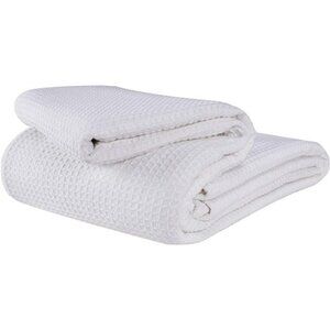 100% Cotton Thermal Blanket,Breathable Bed Blanket Twin Size,Soft Waffle Blanket